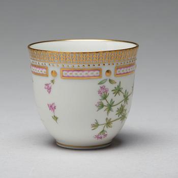 A set of four Royal Copenhagen 'Flora Danica' coffee cups with saucers, Denmark, 20th Century.