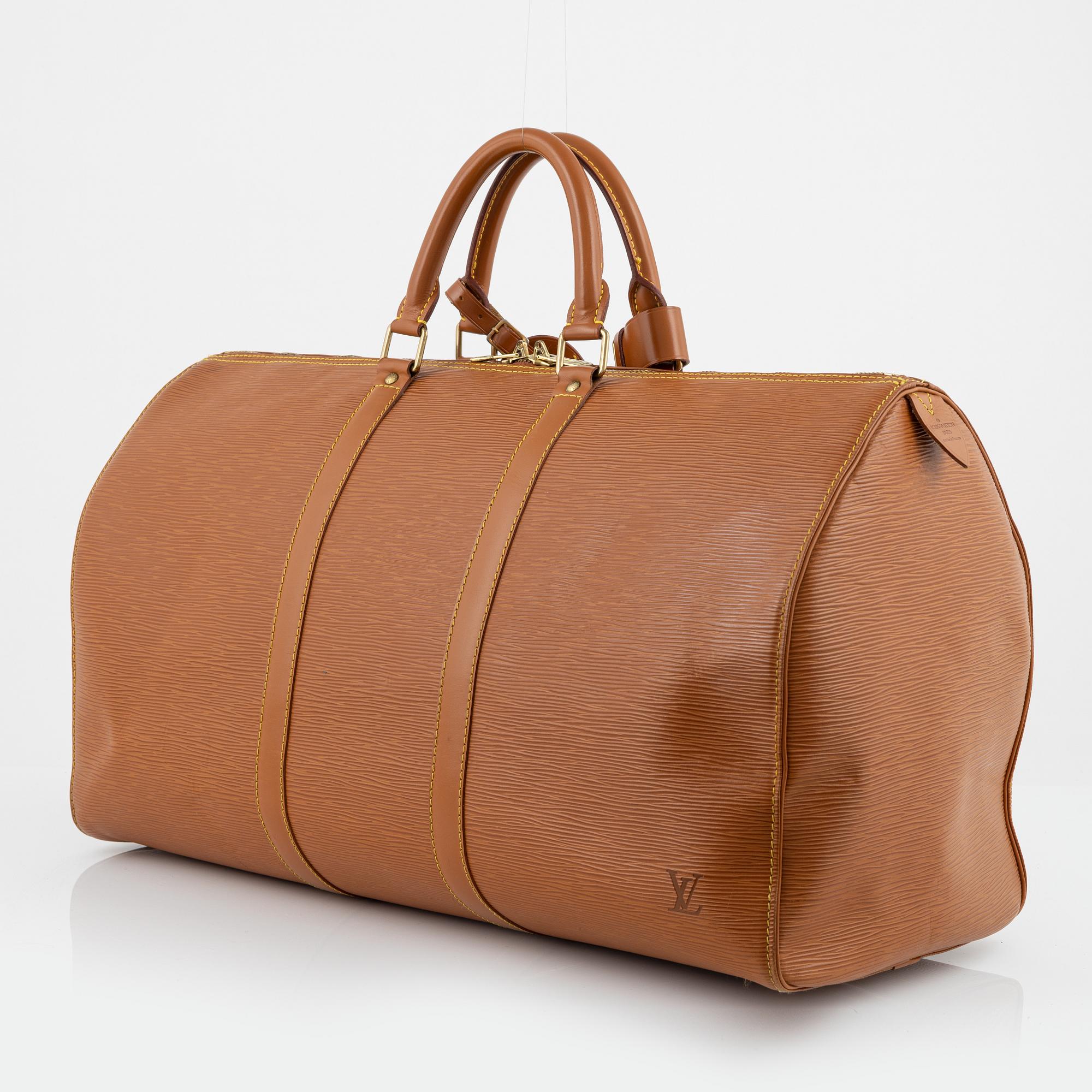 Louis Vuitton, A canelle Epi leather "Keepall 50" weekendbag, 1994.