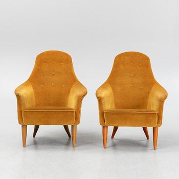 Kerstin Hörlin-Holmquist, A 'Stora Adam' armchairs, Nordiska Kompaniet, mid 20th century.
