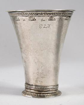 BÄGARE, silver, 1700-tal, Nils Orstedt, 1745-1769. Stockholm.
