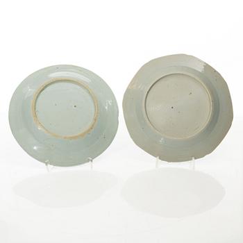 A set of thirteen Chinese blue and white porcelain dishes, Qing dynasty, 19th century.