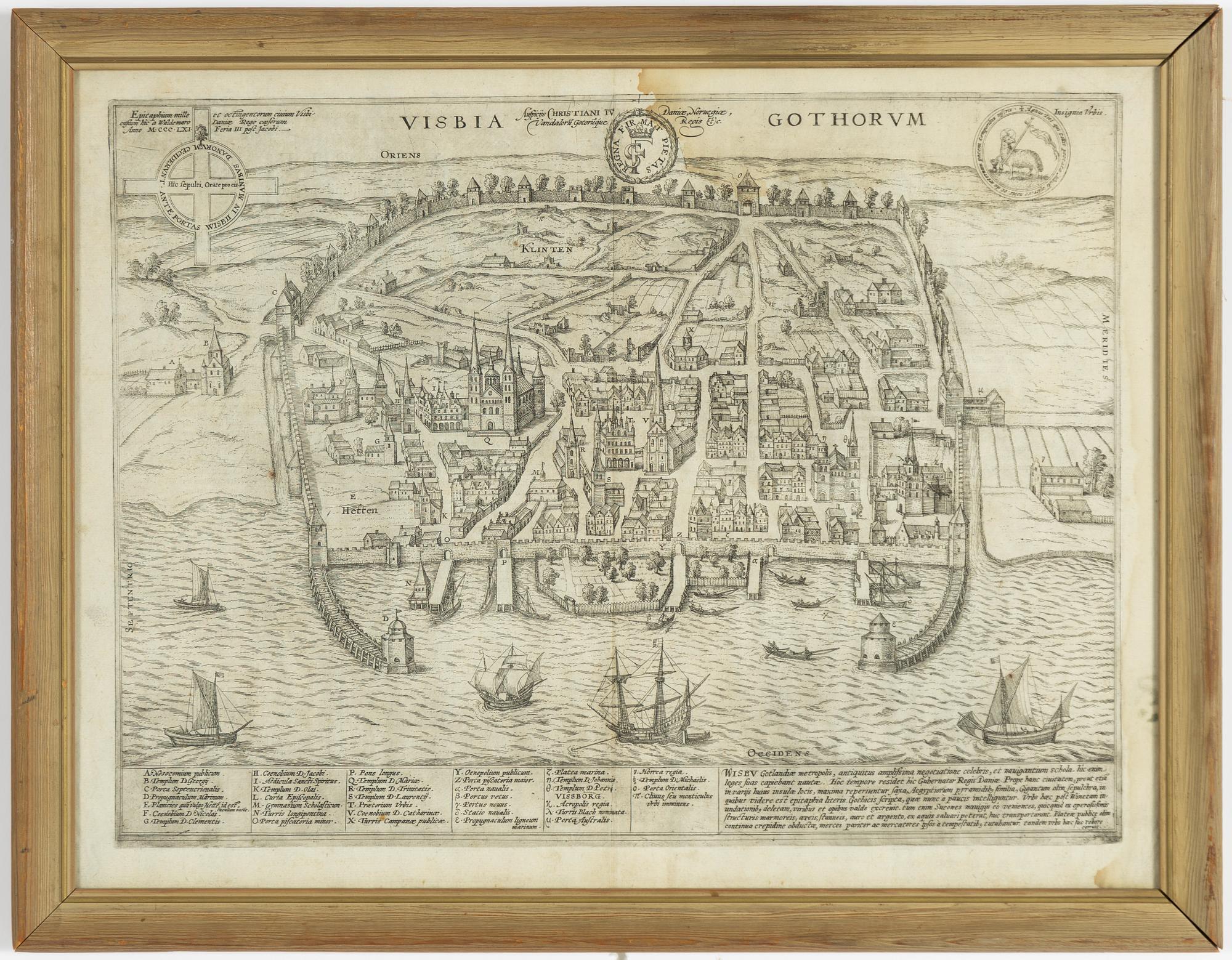 Karta, "Visbia Gothorum", sent 1500-tal.