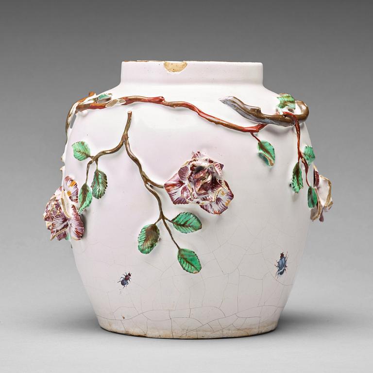 A Swedish faience jar, Marieberg, 18th Century.