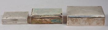 CIGARETTSKRIN, 3 st, silver. Bl a Tyskland. 1900-tal.