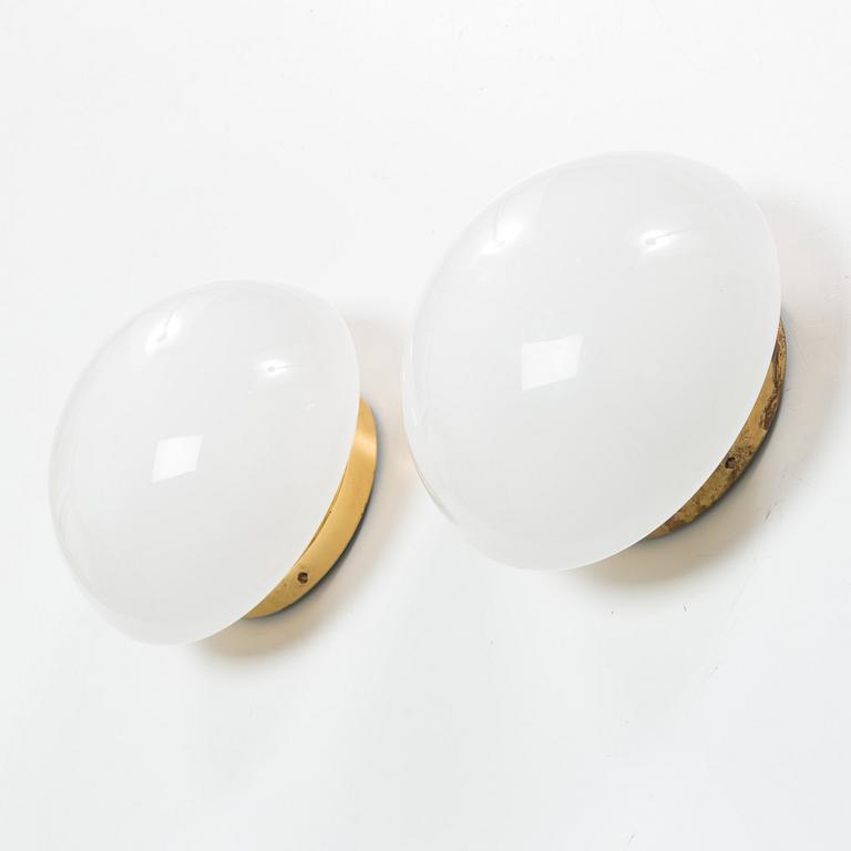 Klaus Michalik, three wall/ceiling lamps, 'Bau', Orno, Finland.