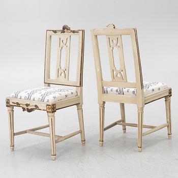 Four late-Gustavian chairs, Lindome, Sweden, around 1800.