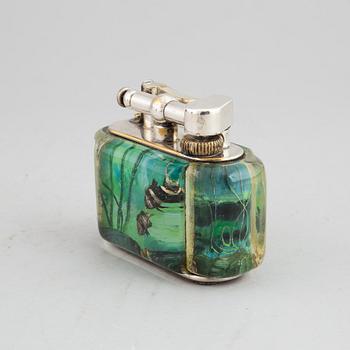 An 'Aquarium' table lighter from Dunhill, 1950's/60's.