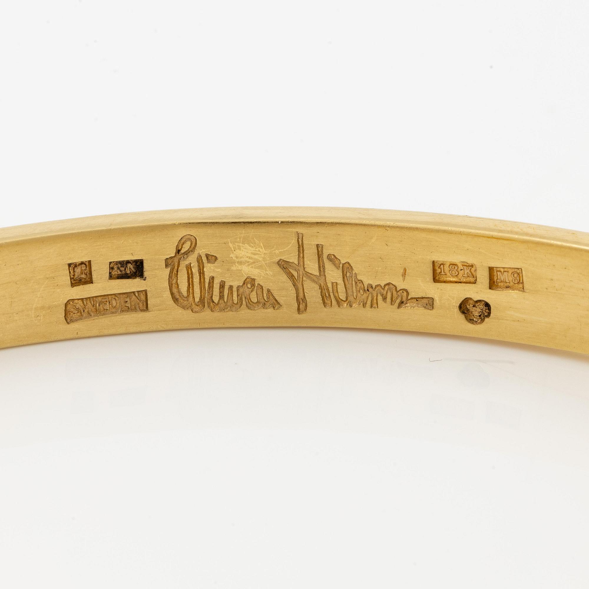 Wiwen Nilsson, a bracelet, 18K gold with round brilliant-cut diamonds, Lund 1962.