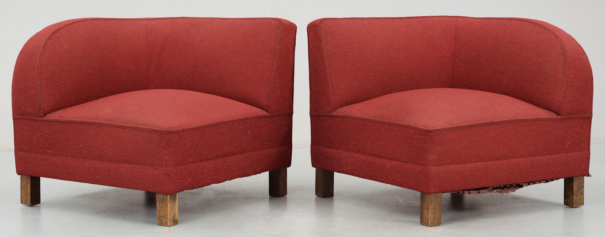 SITTMÖBLER, 2 st, Otto Schulz, Boet Göteborg, 1930/40-tal.