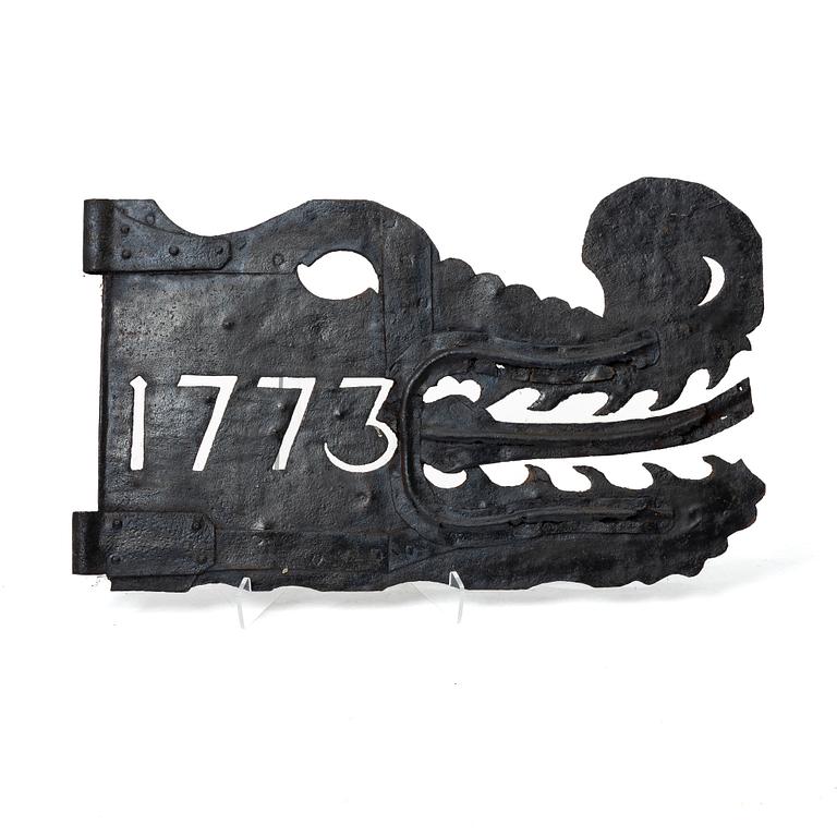 Weather vane, dated 1773.