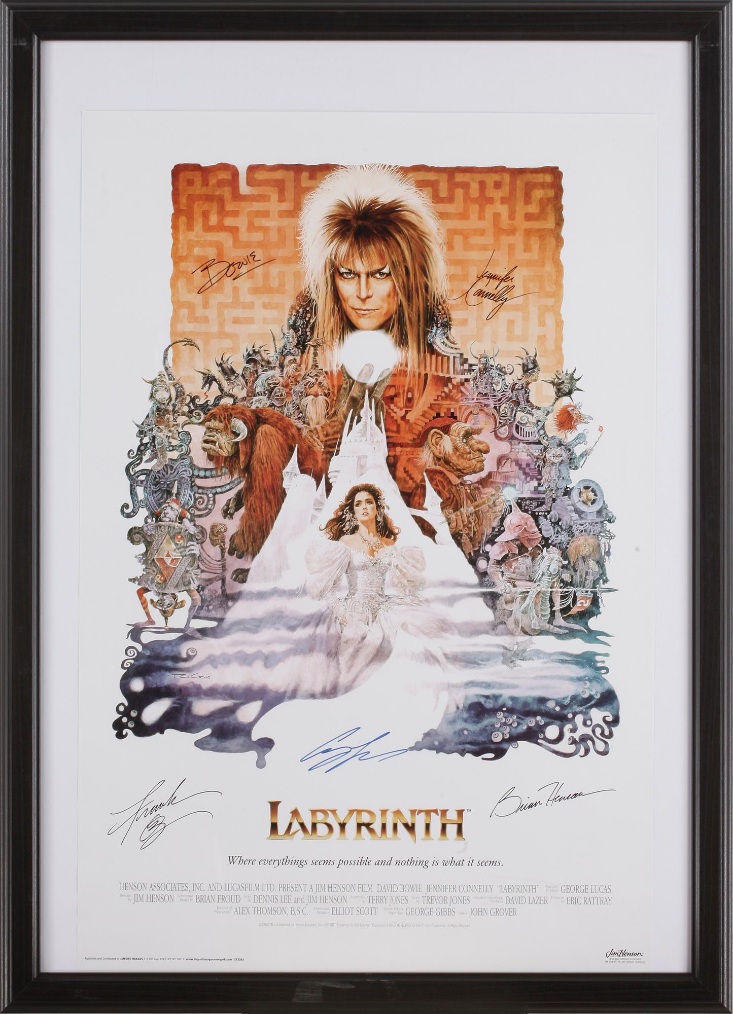 FILMAFFISCH, "Labyrinth", 5 st egenhändiga autografer.