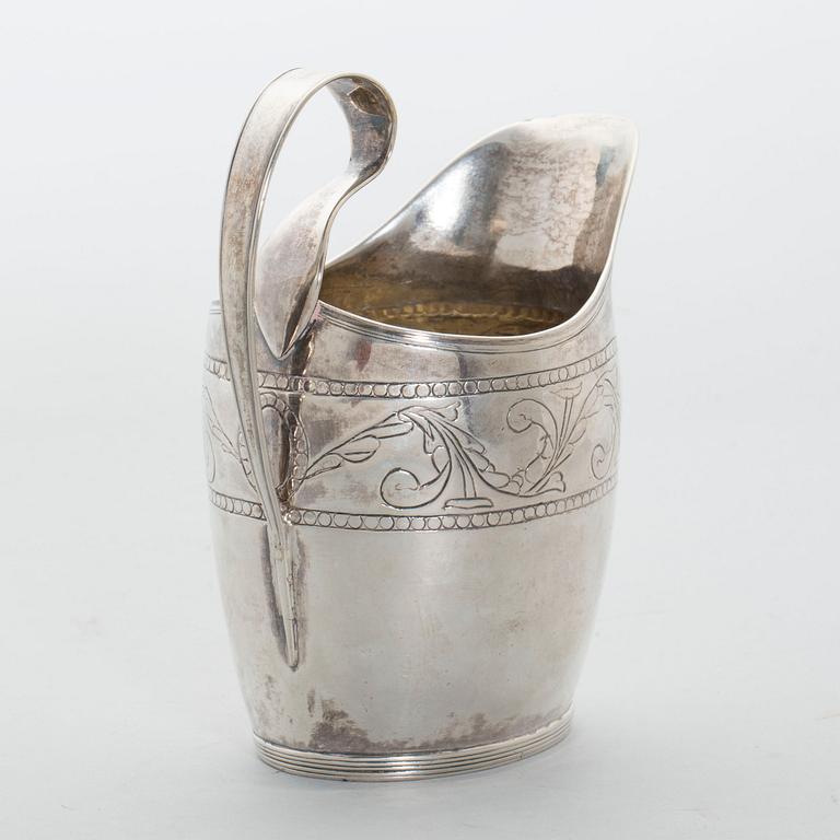 GRÄDDKANNA, Johan Samuel Gottfrid Lange, Växjö 1814, silver, totalt vikt ca 160 g.