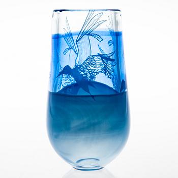 SINI MAJURI,  glasskulptur, signerad Sini Majuri, Linnut 1/4.