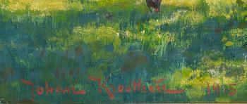 Johan Krouthén, Gårdsidyll med pickande höns.