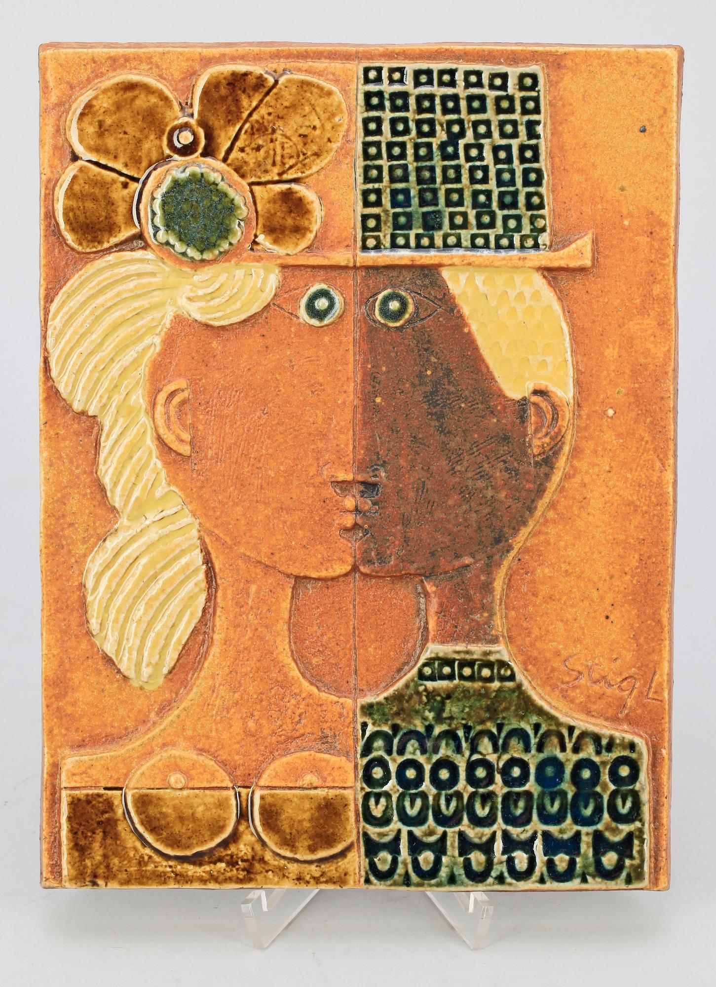 RELIEF, stengods, Stig Lindberg, Gustavsberg, 1968.