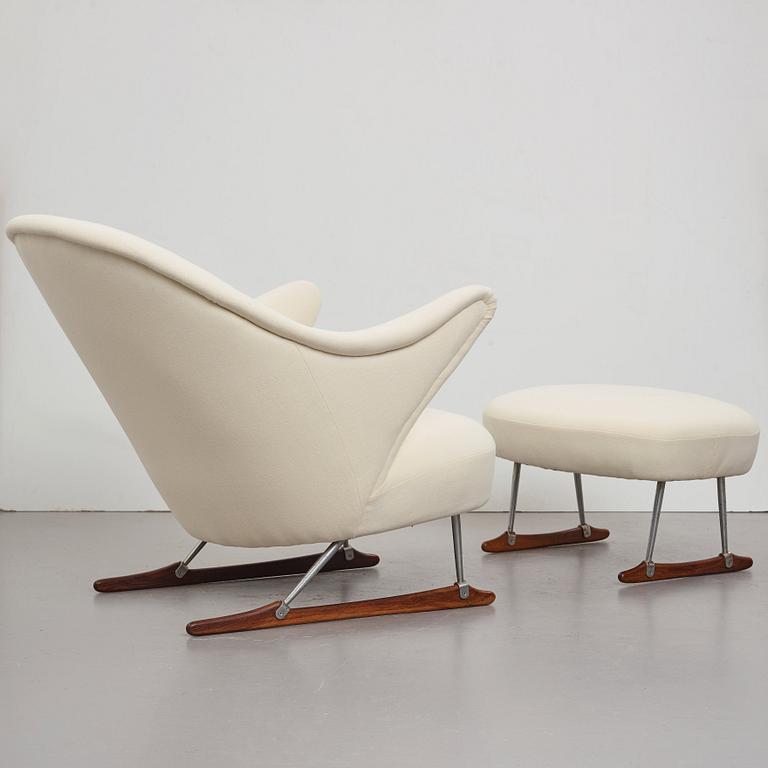 Børge Mogensen, a "model nr 160" easy chair and ottoman by Tage M Christensen & Co, Denmark 1950's.