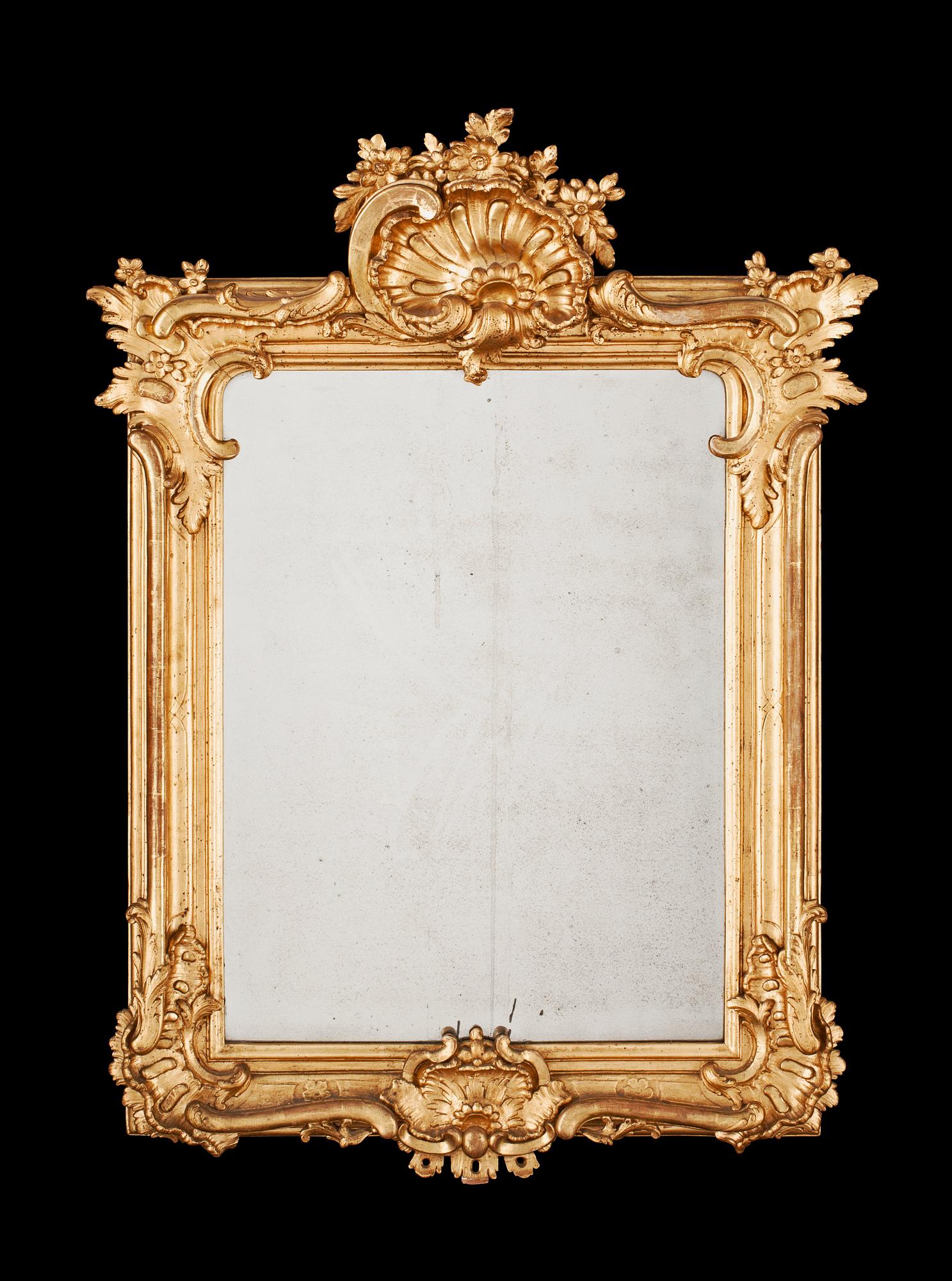 RAM/SPEGEL. Stockholmsarbete, 1700-talets andra hälft. Rokoko.