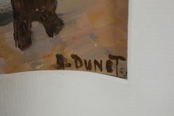 ALFRED DUNÈT, oil on paper, signed A Dunet.