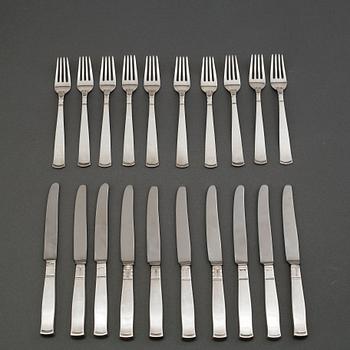 20 pieces silver cutlery 'Rosenholm' by GAB Stockholm and Eskilstuna.