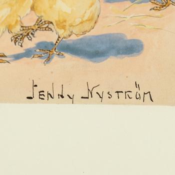 JENNY NYSTRÖM, watercolour & gouache,signed.