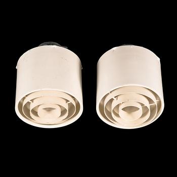 Alvar Aalto, a pair of mid-20th-century ceiling lights for Idman.