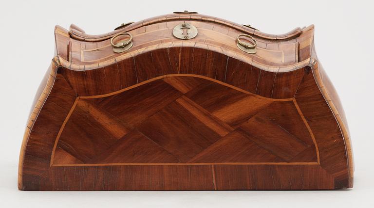 A Swedish Rococo 18th century miniature commode signed by G. Foltiern.