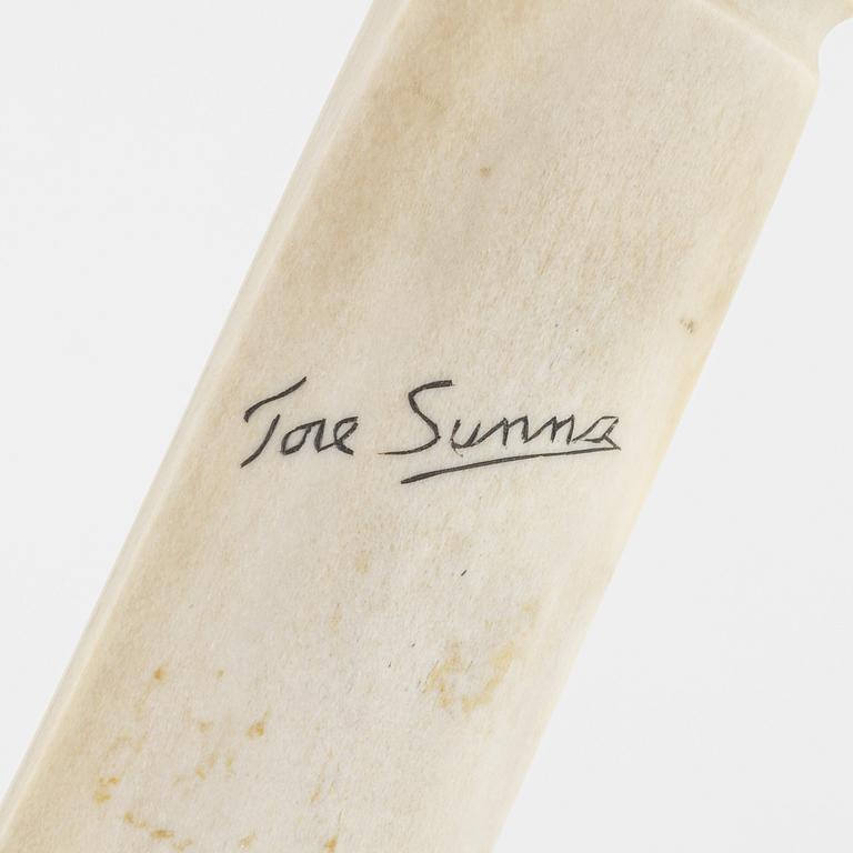 Thore Sunna, a reindeer horn knife, signed.