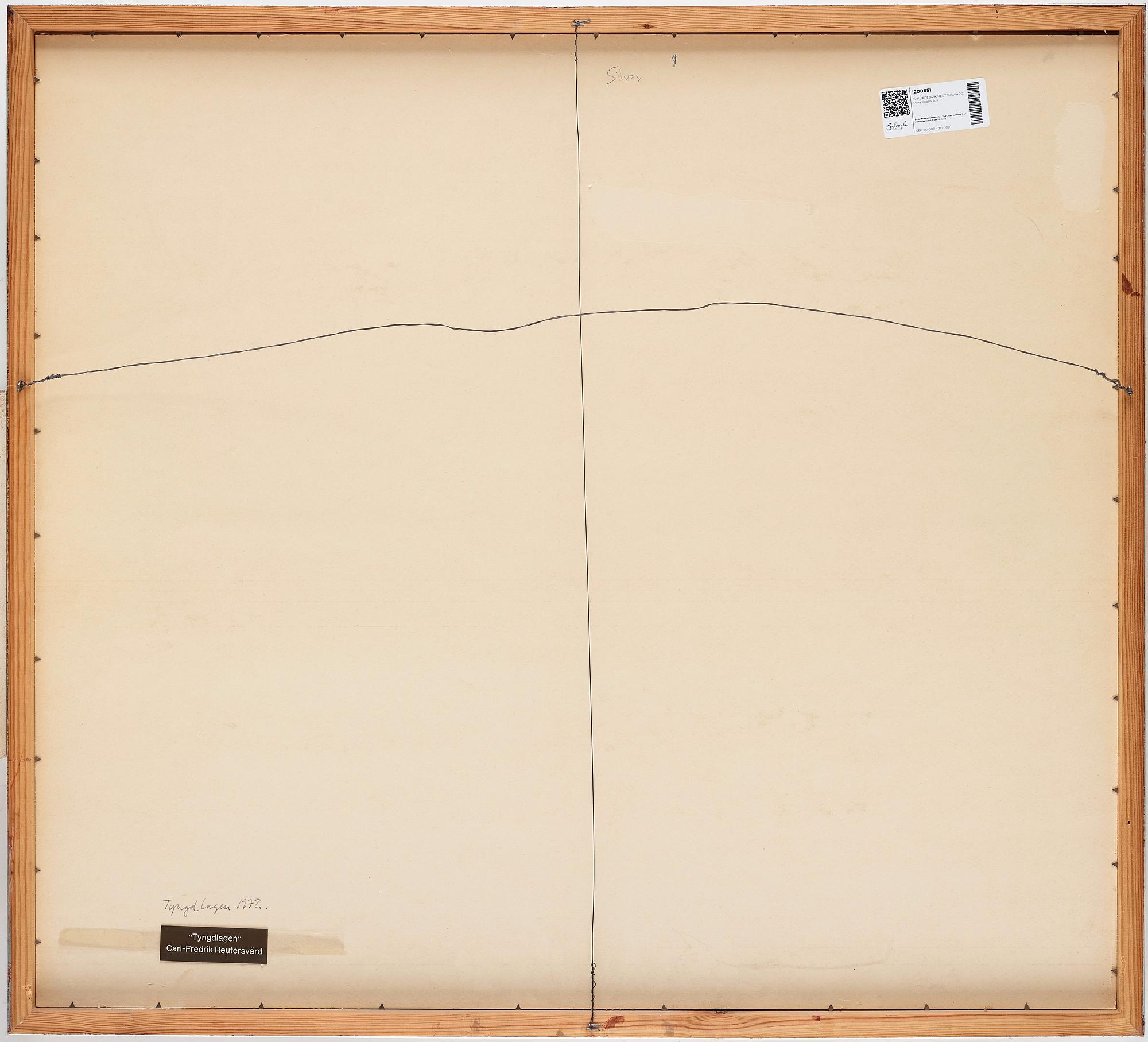 CARL FREDRIK REUTERSWÄRD, watercolor and laquer, on canvas laid on panel, dated 1972.