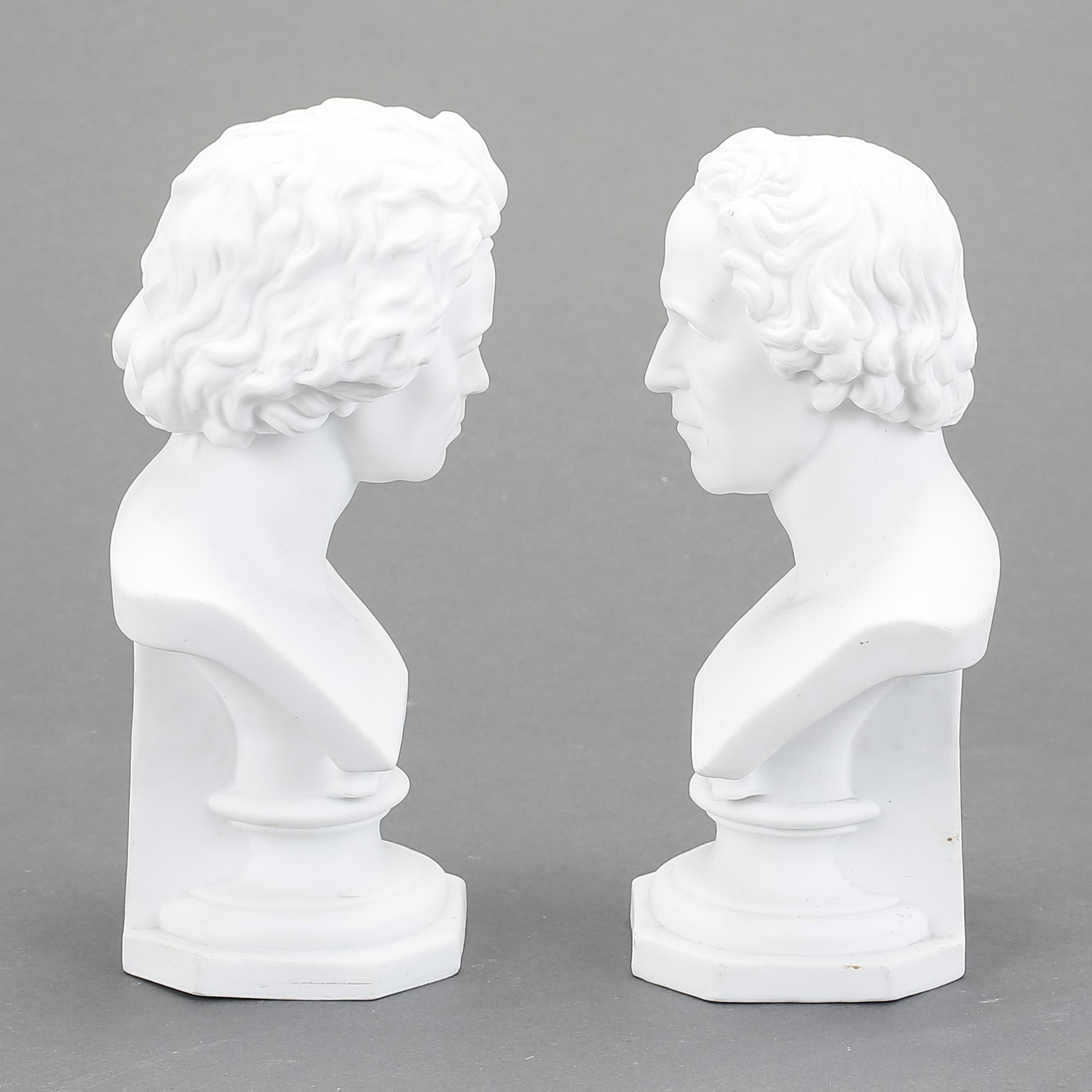 BYSTER, 2 st, parian, 1900-tal.