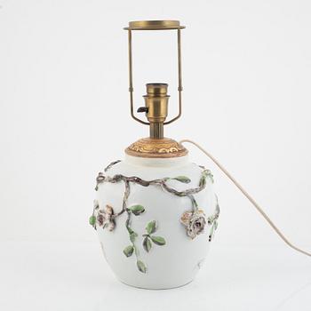 A Swedish 18th Century Faience Vase, Marieberg,  converted into a table lamp.