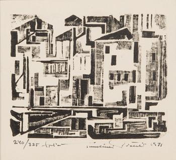 Tuulikki Pietilä, woodcut, signed and dated 1971, numbered 240/325 tpl'a.