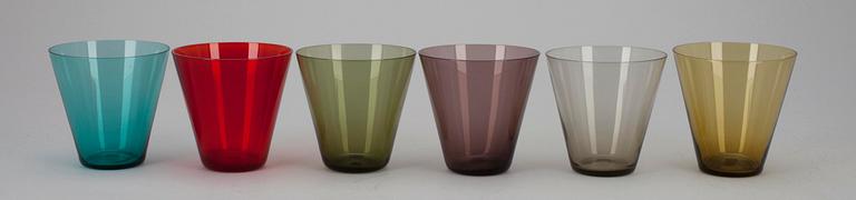 DRYCKESGLAS, 6 st, "Kartio", design Kaj Franck 1958.