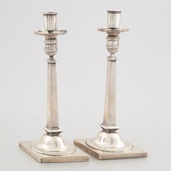 A pair of silver candlesticks, mark of Jeremias Balthasar Heckenauer, Augsburg 1814.