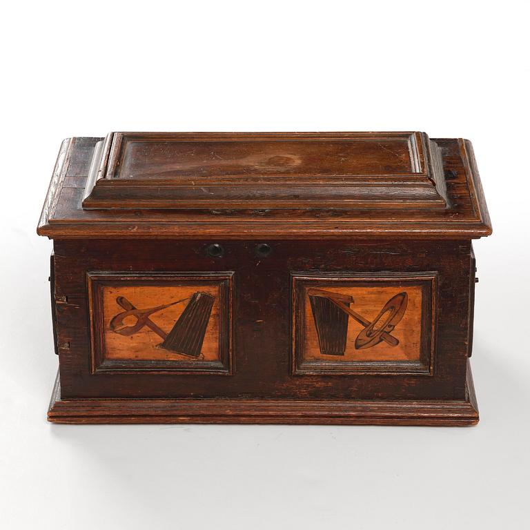 A South-German baroque 'Zunftruhe' guild casket for a weaver's guild, dated 1659.