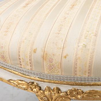 Chairs, a pair, Stockholm work, late 18th century, Gustavian, and a later copy respectively, from 1891.