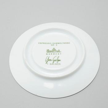 ESPRESSOKOPPAR MED FAT, 12 st espressokoppar, porslin, Rosenthal, 1980/90-tal.