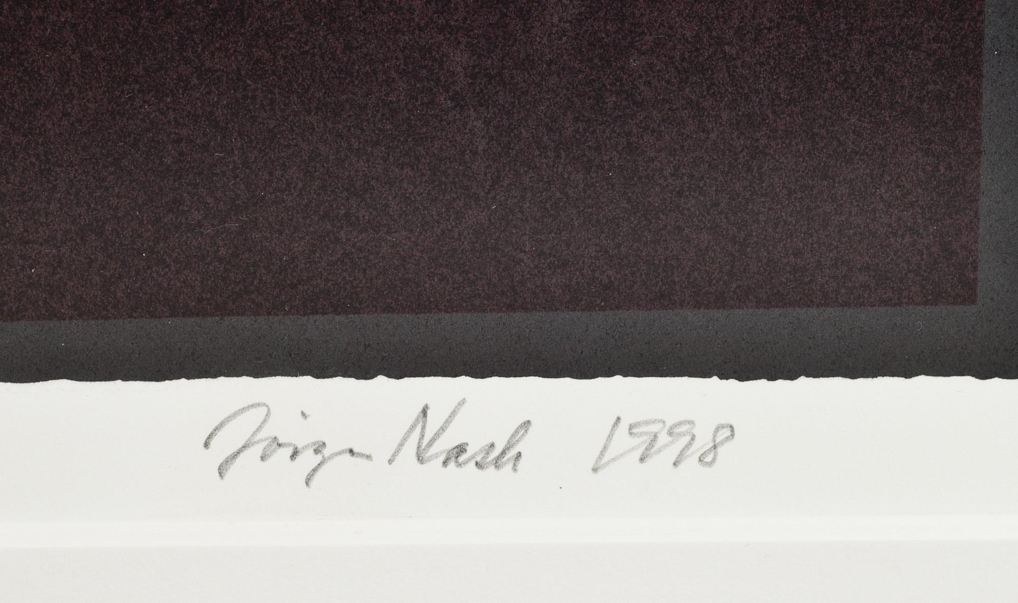 JÖRGEN NASH, färglitografi, "Ulrika Meinhof natt och dag" signerad och dedikerad. 1998.