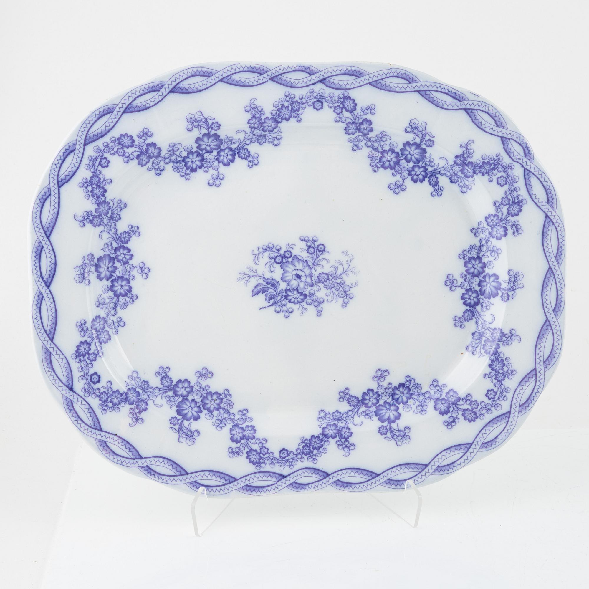 Serveringsfat, 5 st, "Festoon", flintgods, Gustavsberg.