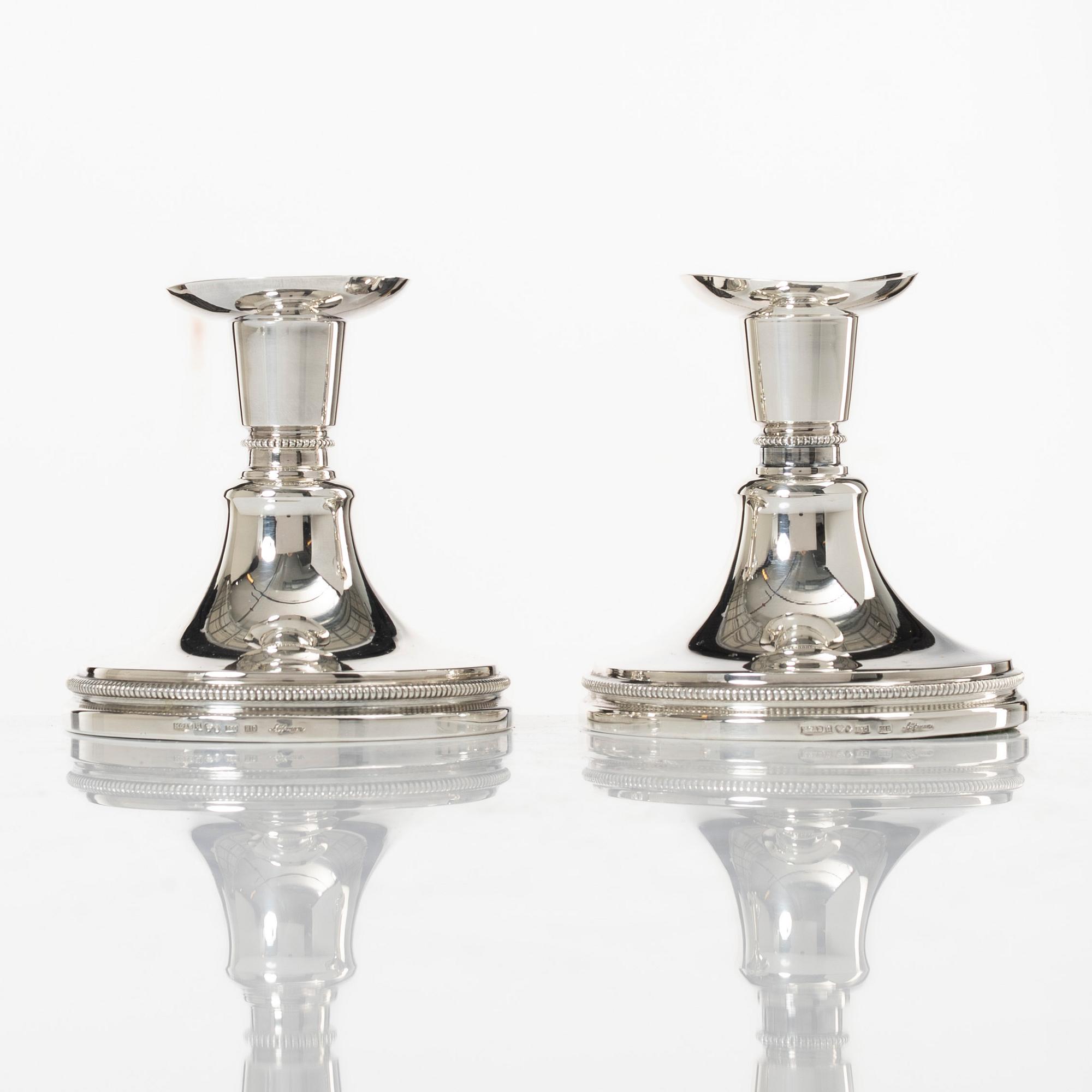 A pair of silver candlesticks, Löfman, MGAB, Uppsala, 1981.
