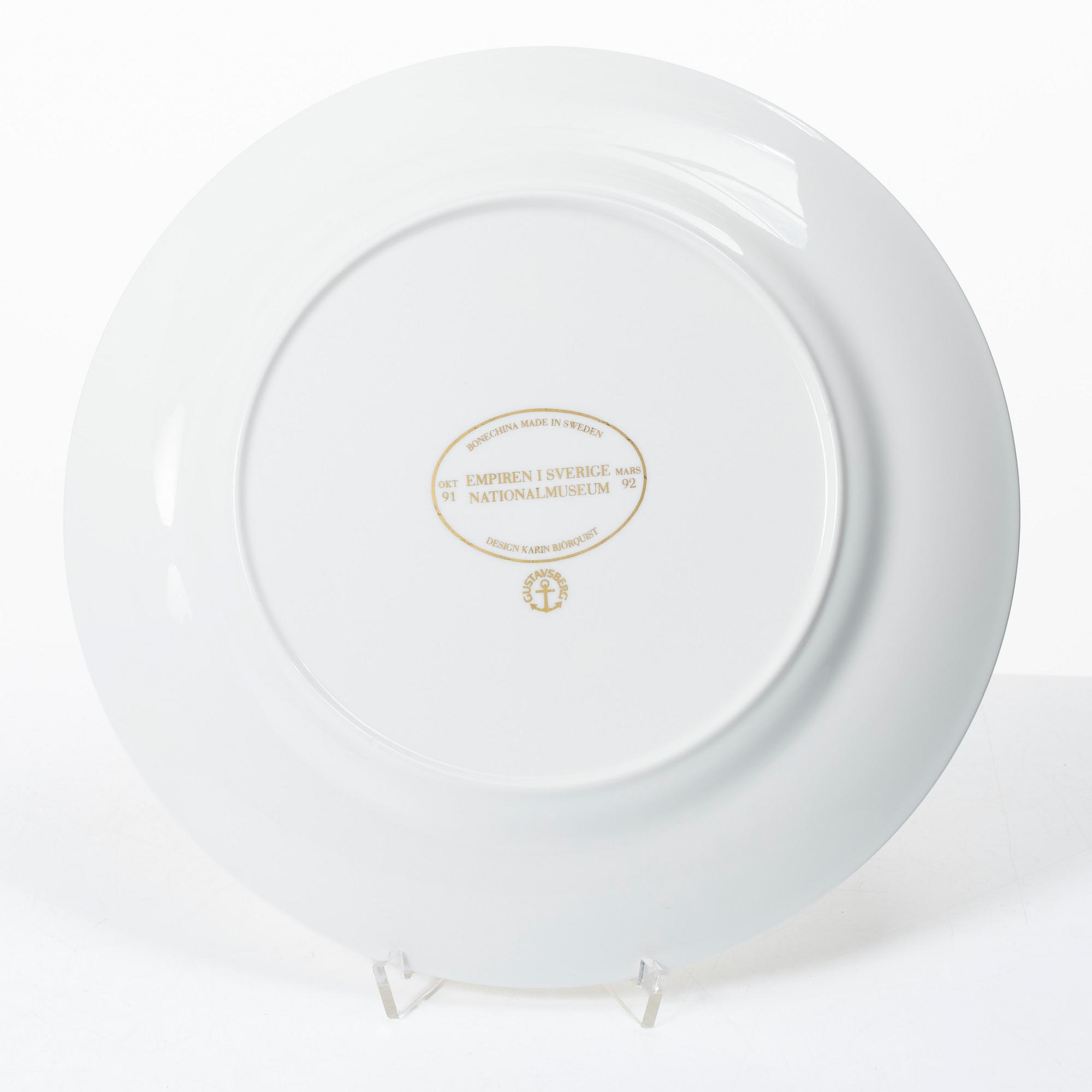 Karin Björquist, Eight cover plates, 'Empiren i Sverige Nationalmuseum', Gustavsberg, 1991–92.