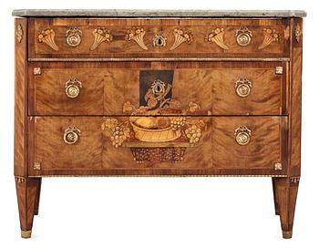 A Gustavian late 18th century commode by C. Lindborg.