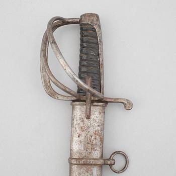 Sabre, Swedish, m/1825 for the hussars, with scabbard.