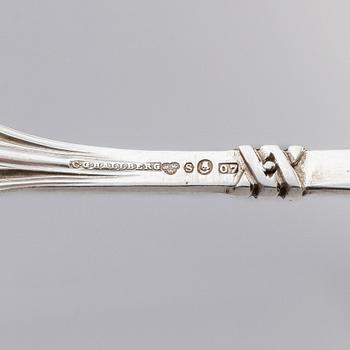 A Swedish 24 piece silver-cutlery set, mark of C.G. Hallberg, Stockholm 1907-1923.