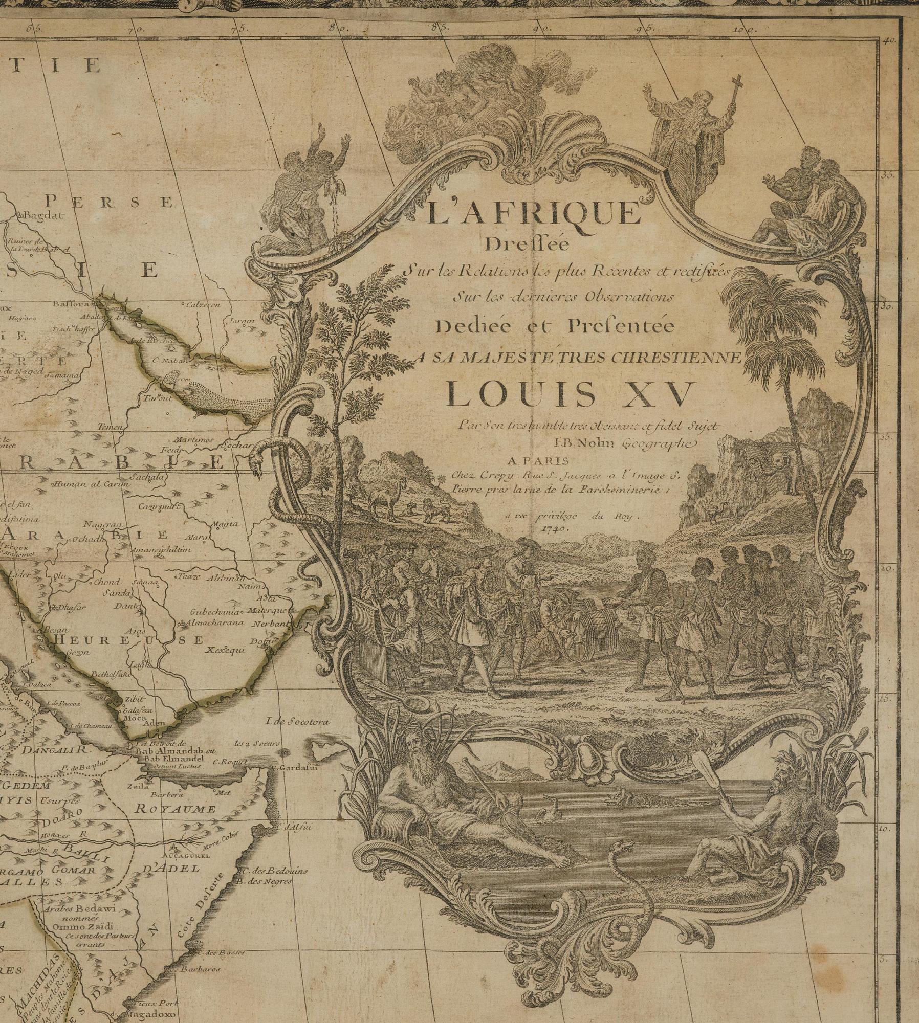 Nolin's map of Africa, "L'Afrique dressee sur les relations", 1740.