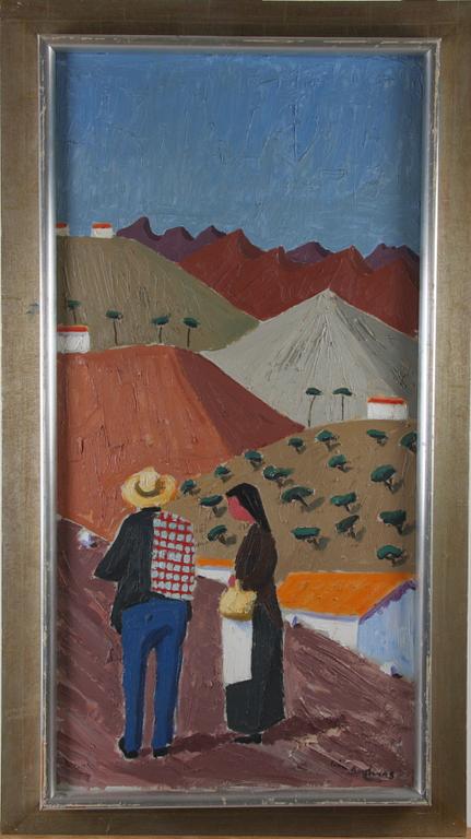 ROS, ERIC ANDREAS. Olja på pannå, sign.