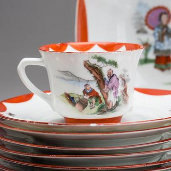 KAFFESERVIS, 21 delar, porslin ALP Lidköping.