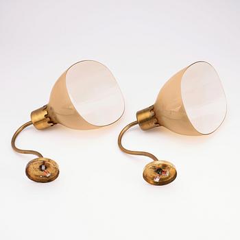 Harald Notini, vägglampetter, ett par, modell "8566/A", Arvid Böhlmarks Lampfabrik, 1940-tal.