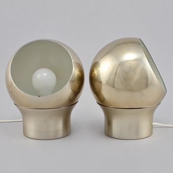 VÄGGLAMPOR, ett par, "Klot 3", Hemi, 1970-tal.