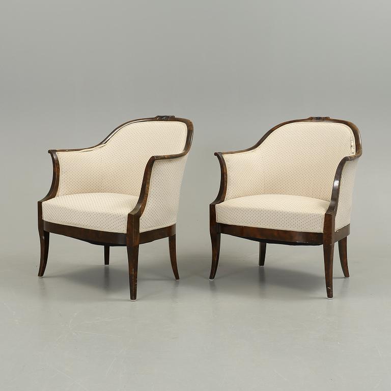 FÅTÖLJER, ett par, Art Deco, 1920-30-tal.