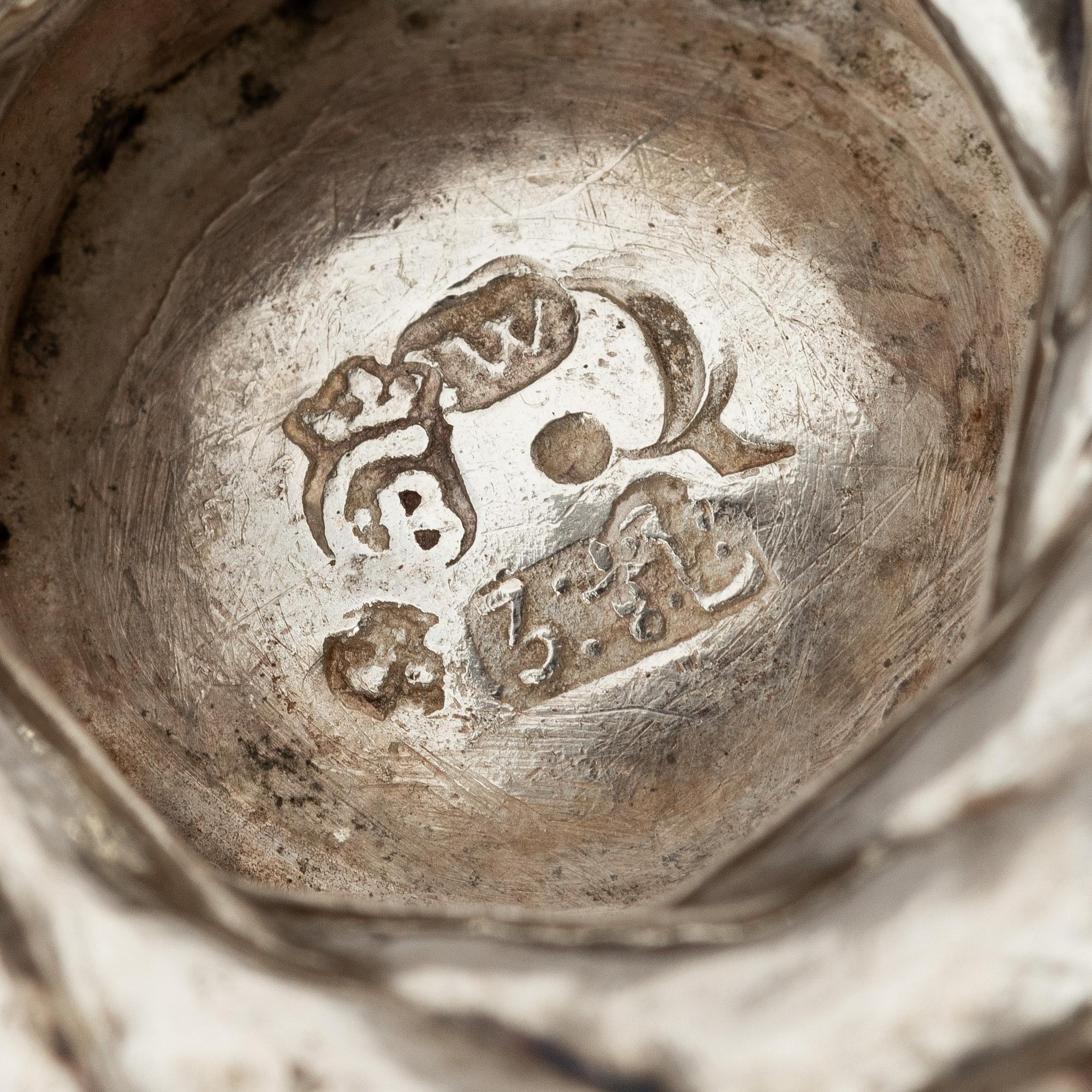 Johan Wennerwall, kryddbössor, ett par, silver, Göteborg 1756. Rokoko.